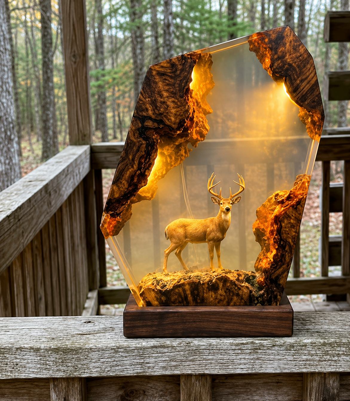deer resin lamp